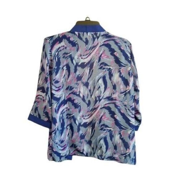 Salon Studio Womens Sz SP Blue Pink Geometric Long Sleeve Cardigan - Picture 9 of 9